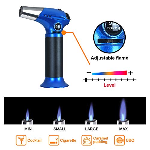 Flintronic Küchenbrenne Flambierbrenner, Nachfüllbar Butan Gasbrenner mit Sicherheitsschloss & 2 Silikonbürsten für… – Bild 6