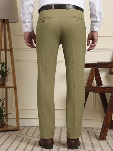 Image of SaintX Men's Premium Stretchable Formal Trouser with Techno Flex Waistband | Slim Fit | Italian Design | Triple Blend Special Fabric Pants | Office Wear /Executive Wear