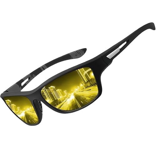 Night Vision Driving Glasses,Night Driving Glasses for Men Women with Yellow Lenses