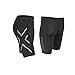 2XU Men's HYOPTIK Compression Shorts, Black/Silver Reflective, X-Large