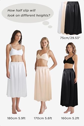 Coucoland Half Slips for Under Dresses - Black Womens Underskirt Half Slip Women Under Dress Shirt Skirt Extender4