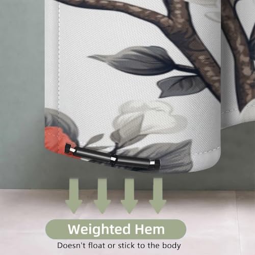 Rideau de douche imperméable et lavable en machine avec son ourlet lesté - 5