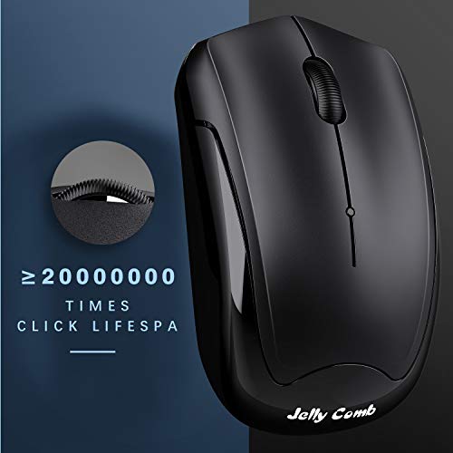 Jelly Comb Wireless Keyboard and Mouse, 2.4G Wireless Keyboard Mouse Full Size with 12 Multi-Media Keys and Auto Sleep for Windows/Computer/PC/Laptop/Desktop-K041 - Thumbnail 4