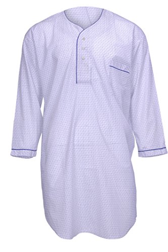 Personal Touch Men's Poly/Cotton Adaptive Backsnap Nightshirt Sleepshirt Assorted Prints