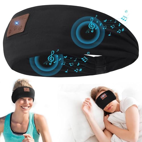 YiYunTE Auriculares para Dormir, Mujer Hombre Antifaz para Dormir con Cancelación Ruido, Cascos Diadema Bluetooth Banda con Estéreo Altavoces, Sleep Headphones Regalos para Deportes Viajar