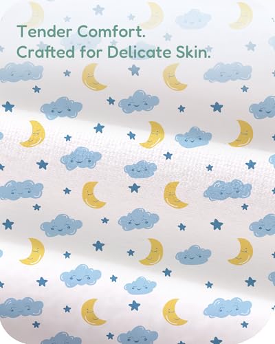Image of Pack and Play Sheets Fitted 2 Pack, 38x26 Graco Pack n Play Sheets for Playard & Travel Crib Mattress, Ultra Soft Jersey Knit, Breathable Stretchy Deep Pocket, Compatible with Mini Cribs