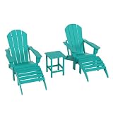 WestinTrends Malibu Outdoor Lounge Chairs Set, 5-Pieces Adirondack Chair Set of...