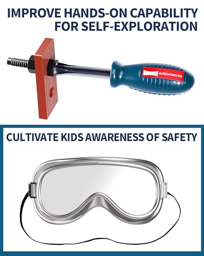 image for Deejoy Tool Set with Tool Box & Electronic Toy Drill, Pretend Play Kid