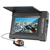 ESANHAO Telecamera da Pesca Subacquea con Monitor IPS 7", Telecamera Subacquea 1200TVL HD 165° Grandangolo, 6 LED Bianchi + 6 IR, Impermeabile IP68, Fish Finder per Pesca su Ghiaccio/Mare/Lago (30M)