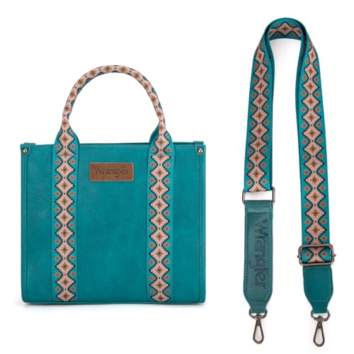 Image of Wrangler Tote Bag for Women, Western Purse with Zipper, Top Handle Satchel Handbag with Adjustable Crossbody Strap