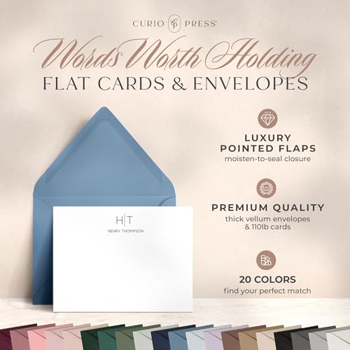 Curio Press Modern Personalized Stationery Flat Note Cards With Envelopes thumb #1