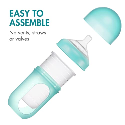 image for Boon Nursh Reusable Silicone Pouch Baby Bottles - Medium Flow Nipple -