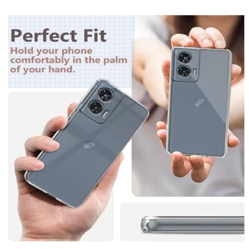 Image of DIZORO Case for Motorola Edge 50 Fusion 5G, Military Grade Drop Protection Phone Case, Yellowing Resistant, Anti-Scratch Hard PC Back, Shockproof Hard Ultra-Thin Protective Cover, Clear