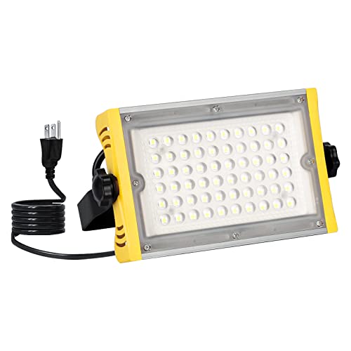 AOUP 50W (600W Equiv.) LED Outdoor floodlight,120V LED Work Light with Plug,7000 LM,5000K Daylight,IP66 Waterproof,Applicable to Garage,Playground,Basketball Court,Backyard, Garden,Lawn (MYHJ)