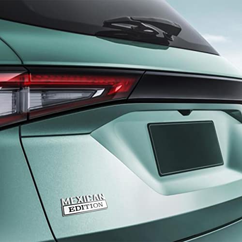 Zipelo Mexican Edition Emblem For Car, 3D Car Letters Metal Material Sticker, Auto Side Fender Rear Bumper Badge Decoration Decals, Vehicle Exterior Accessories For Suv Truck (Silver/Black) #TOP3