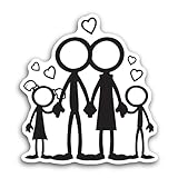 2 (Pieces) 3' and 5' Family Standing Decal Sticker, Waterproof Vinyl Decals for Many Purpose Like Cars, Trucks, Laptops, Phones, Windows and More