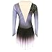 ZYDANC Gray,M,Women's Girls' Ice Skating Dance Costume Figure Skating Competition Dresses Long Sleeves Training Skating Wears