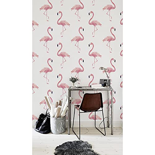 Papier Peint Latex Muralo Flamant Rose 104x70 Rendu Premium Décoration Mur - 2