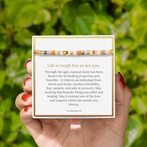 Hope Rings - Life Is Tough But So Are You Bracelet - Inspirational Bracelets for Women - Strong Women Gifts Stone Bracelet - Inspirational Jewelry for Women - Cheer Up Gifts for Women2