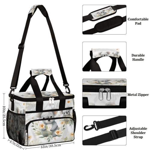 Cute Koala Insulated Picnic Backpack Lunch Box for Women Men Picnic Basket Tote Lunch Bag Picnic Bag Portable Lunch Bags for Picnic, Beach, Work, Trip,Office, Camp Koala