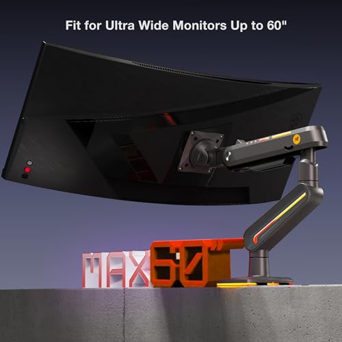 undefined NB ERGONOMIC 大型モニターアーム 大画面 高耐荷重2-20㎏ 最大60インチまで対応 ウルトラワイド湾曲用 ゲーミングモニターアーム ディスプレイアーム 曲面モニター 機械スプリング VESA75mm/100mm モデル: F6 の商品画像 3