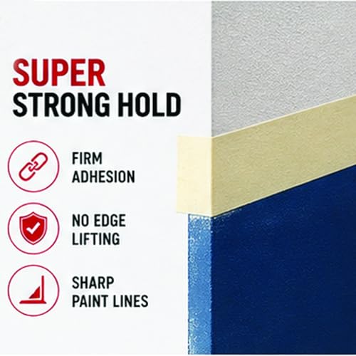 Image of ABRO Masking Tape 150 Microns Extra Strong Adhesion Heavy Duty Painter Tape for Automotive Painting Wood Metal Clean Removal Professional Use - 18MMX20MTR - 16 Pcs