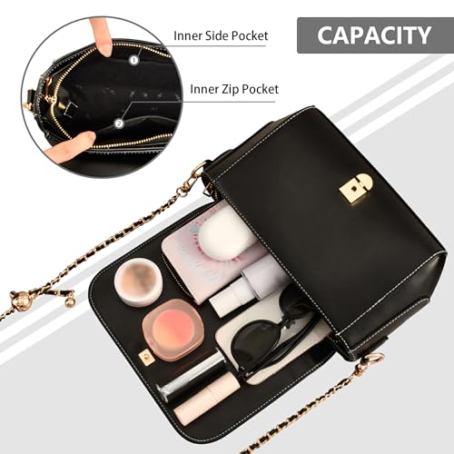 Red Crossbody Bags for Women PU Leather Purse Handbag Red3