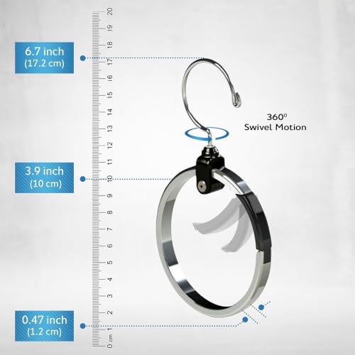 Image of 360 Swivel Belt Organizer Ring | Wardrobe Hanger for Belt, Tie, Cap | Zinc Alloy Construction | 360 Rotatable Design | Multi-Purpose for Belts, Ties, Caps, Scarves | Easy Install Wardrobe Hook