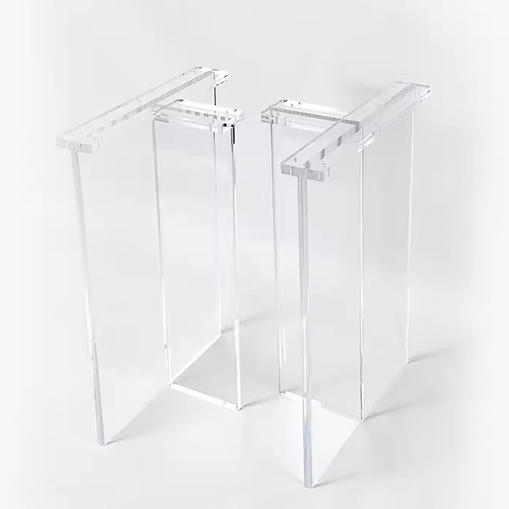 2 Pezzi Gambe per mobili in Acrilico a Forma di T Trasparenti Set Eleganti Gambe Trasparenti per scrivania per casa Fai da Te Tavolo da Pranzo Panca Ufficio Decorazione 40 * 71 cm