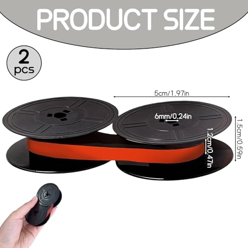 2 Stück GR4 Farbband für Schreibmaschinen, Schreibmaschine Farbband, farbbands Schreibmaschine, Schreibmaschinenband, für Präzise und Klare Druckergebnisse, Einfach zu Installieren (Rot Schwarz)