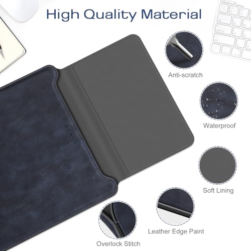 Image of Fintie Sleeve Case for MacBook Neo 13 Inch, MacBook Air 13.6 /13.3 Inch, MacBook Pro 13 Inch, Other Up to 13 inch Laptop Tablet - Slim Bag Cover with Stand, Synthetic Leather, Magnetic Closure, Navy