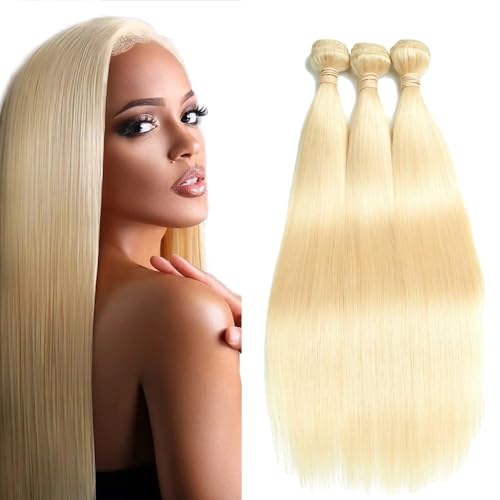 Extensiones de cabello humano #613 rubio miel lacio de calidad premium y doble trama