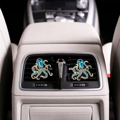 Image of 5 PCS octopus Car Decor, sparkling diamonds ClipsCar Accessories Decoration for Refillable Outlet Diffuser, Universal for Most Cars (Octopus)