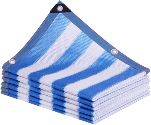 Auvent rectangulaire bleu et blanc 5m x 6m pour terrasse - 2