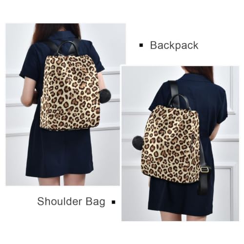 Image of ALAZA Brown Cheetah Leopard Print Pattern Backpack Purse for Women Anti Theft Fashion Back Pack Shoulder Bag