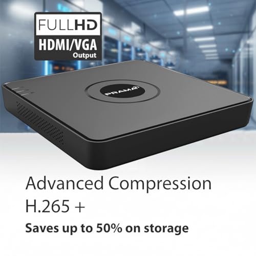 Image of PRAMA 16 Channel H.265 2 MP DVR [PT-DR1A16G-K1] for Upto 2MP CCTV Cameras, Up to 10 TB Capacity per HDD,Max. 800 m for 1080p and 1200 m for 720p HDTVI Signal Transmission.