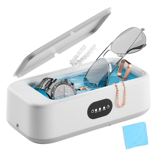 Olubfdh - Nettoyeur Ultrasons, Bac a Ultrason 640 ml, 49000HZ Nettoyeur Ultrason, Portable Ultrasonic Cleaner pour Lunettes, Bagues, Pièces de Monnaie, Prothèses Dentaires - -18%