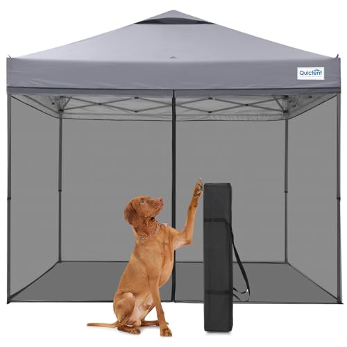 Quictent 10x10 Pop Up Screened Canopy Tent, Instant Setup for 1 Person with Netting, Portable &...
