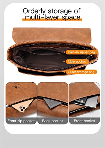 Bolsas masculinas de couro com tecido resistente ao desgaste ombro Bolsas transversais unissex grand