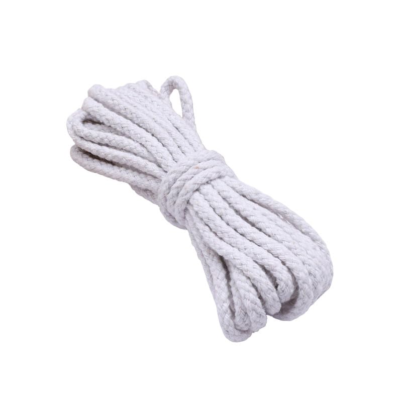 10 Meters Thicked Braided Cotton Rope White 5MM Wide Macrame Cord Drawstring Cotton Rope for DIY Projects/Scene Decoration/Sewing