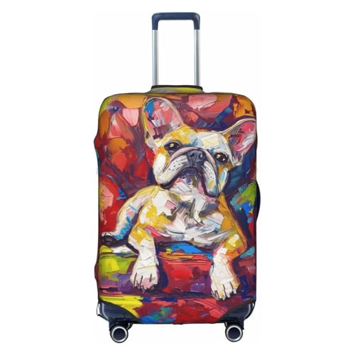 regal French Bulldog Elastic Travel Luggage Cover Travel Suitcase Protective Cover