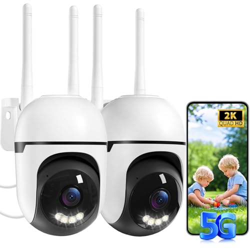 JUFLSKY Security Camera Outdoor Wired,2K Security Cameras Outdoor,2.4G & 5GHz
