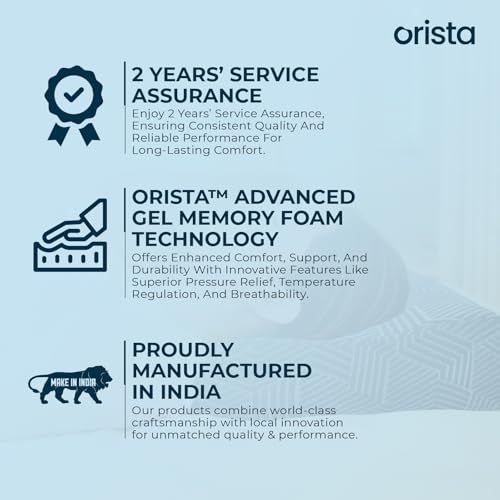 Image of Orista Advance Gel Blended Contour Memory Foam Pillow | 2 Year Warranty |Orthopedic Neck & Shoulder Support Pillow for Sleeping | Improves Posture & Spinal Alignment | 23 x 14 x 4.5 Inch | Set of 2