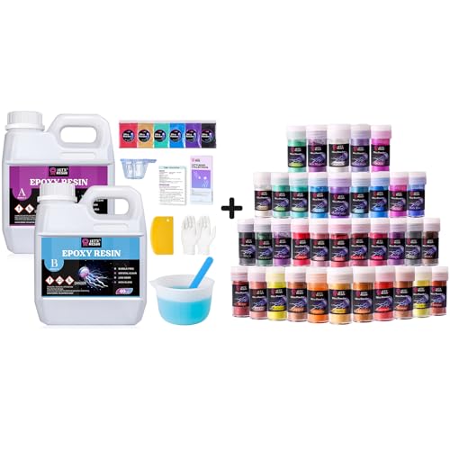 LET'S RESIN 80oz Crystal Clear Casting Resin Bundle with 36 Colors Mica Powder image 4