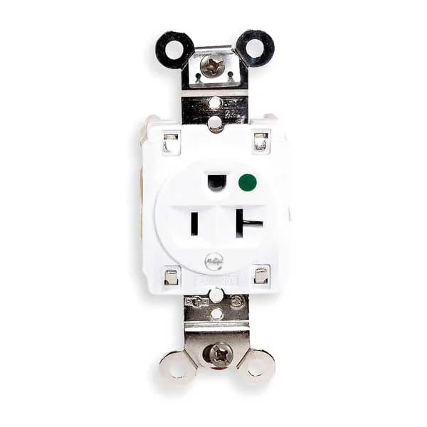 Receptacle, 20 A Amps, 125V AC, Flush Mount, Single Outlet, 5-20R, White