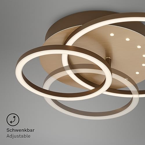 Plafonnier LED brun-or orientable à petits points lumineux 24W - 6