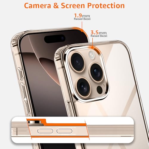 Image of Amozo for iPhone 16 Pro Back Case Cover |Ultra Hybrid Camera and Drop Protection Back Case Cover for iPhone 16 Pro - (Polycarbonate|Clear)