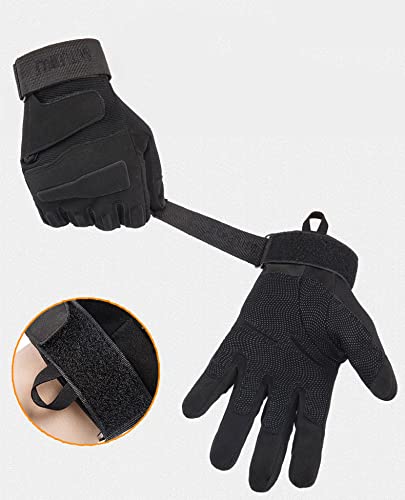 Ipenny Mens Motorcycle Gloves Heavy Duty Fullfinger Outdoor Gloves Breathable Lightweight Paintball Gear Rubber Hard Knuckle Gloves For Airsoft Cycling Hiking Camping Shooting Hunting Powersports #TOP4