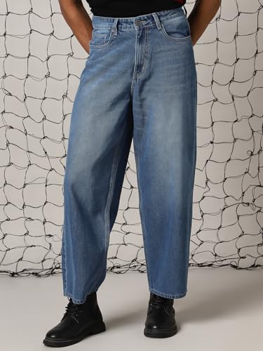 Hubberholme Herren-Jeans, gewaschene Baumwolle, lockere Passform, mittelhoch, Größe 48, Blau_4, 44 – Bild 5