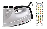 Rotel Professional extra stainless steel Original Dampfbügeleisen mit hochwertiger Edelstahlsohle inkl. Bügelbrettbezug mit ausgefülltem farbigem Kreismuster / 800W / isolierter Tank 300ml
